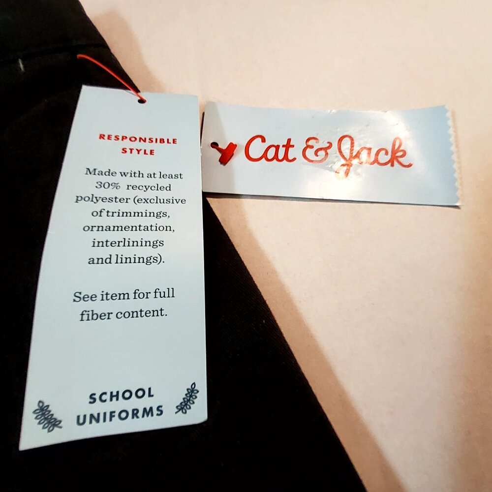 Cat & Jack Reinforced Knee Black School Uniform Stretch Pants 10 Straight Leg - Picture 7 of 12